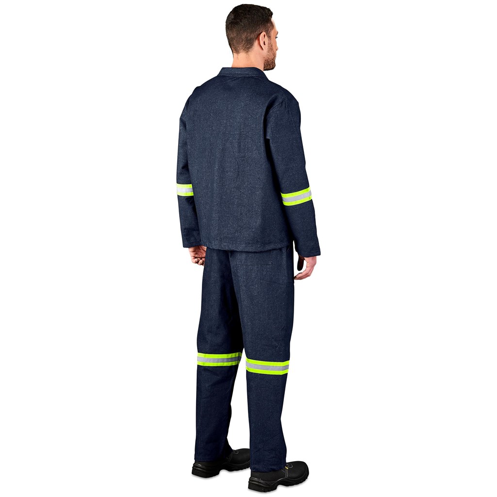 Vintage 100% Cotton Denim Conti Suit – Reflective Arms & Legs – Yellow Tape