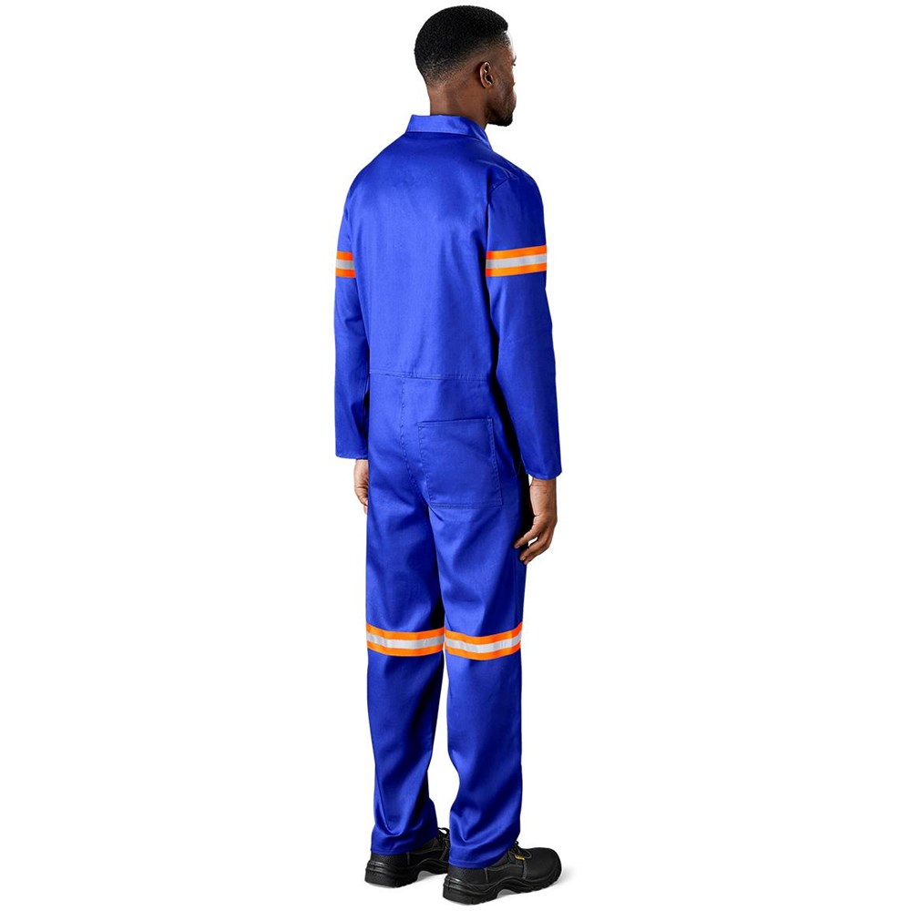 Safety Polycotton Boiler Suit – Reflective Arms & Legs – Orange Tape