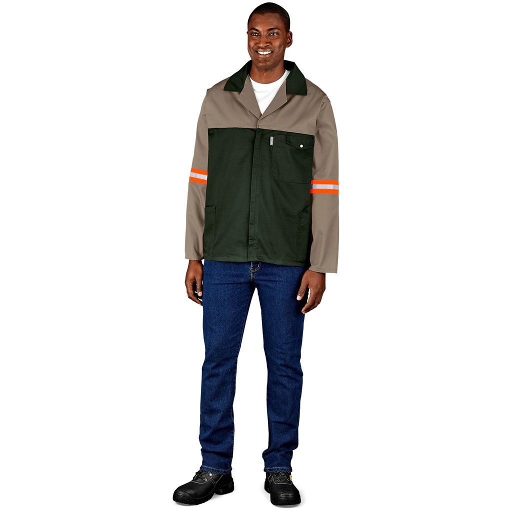 Site Premium Two-Tone Polycotton Jacket – Reflective Arms – Orange Tape
