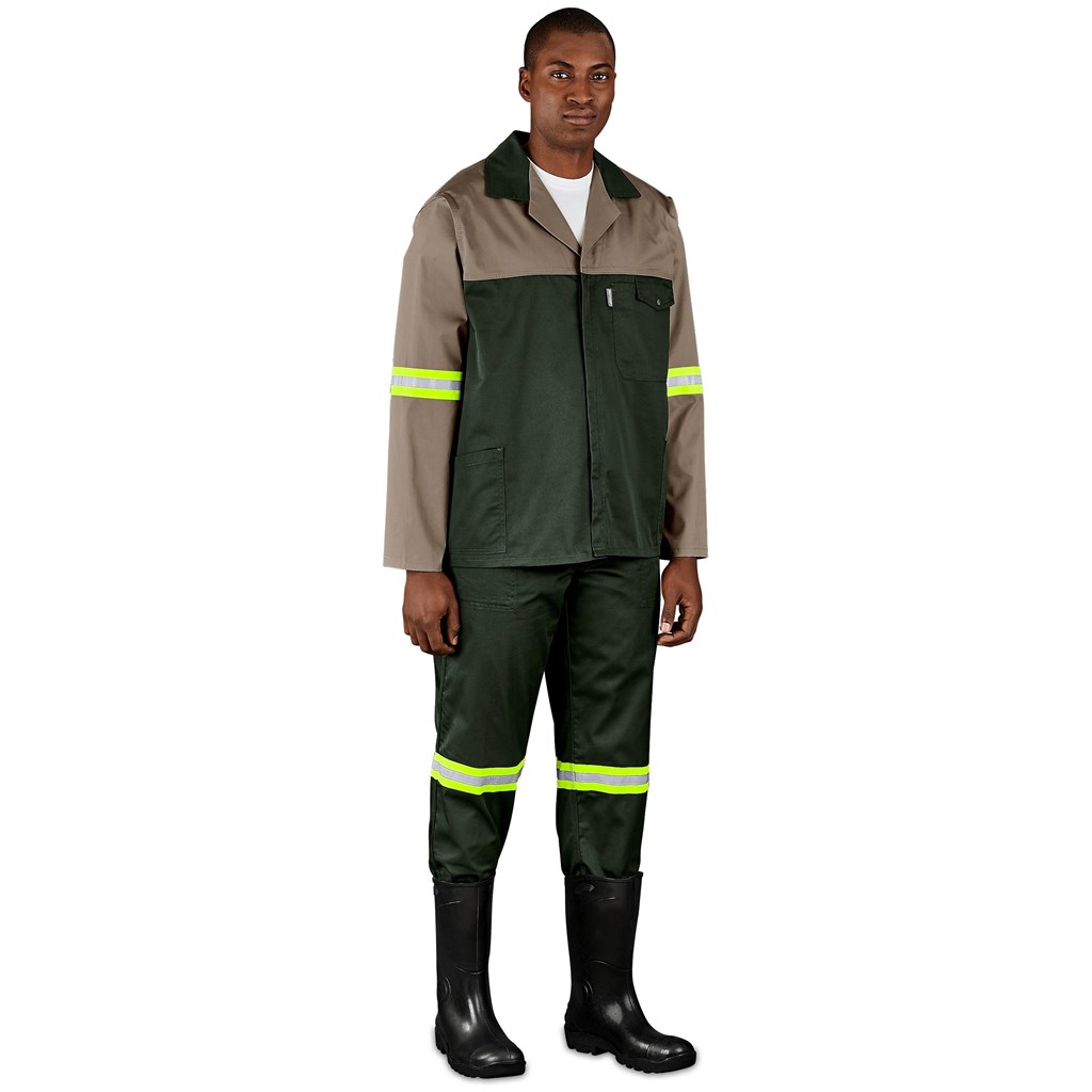 Site Premium Two-Tone Polycotton Jacket – Reflective Arms & Back – Yellow Tape