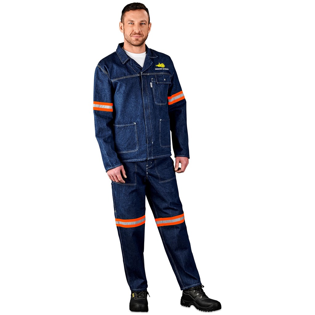 Cast Premium 100% Cotton Denim Pants – Reflective Legs – Orange Tape