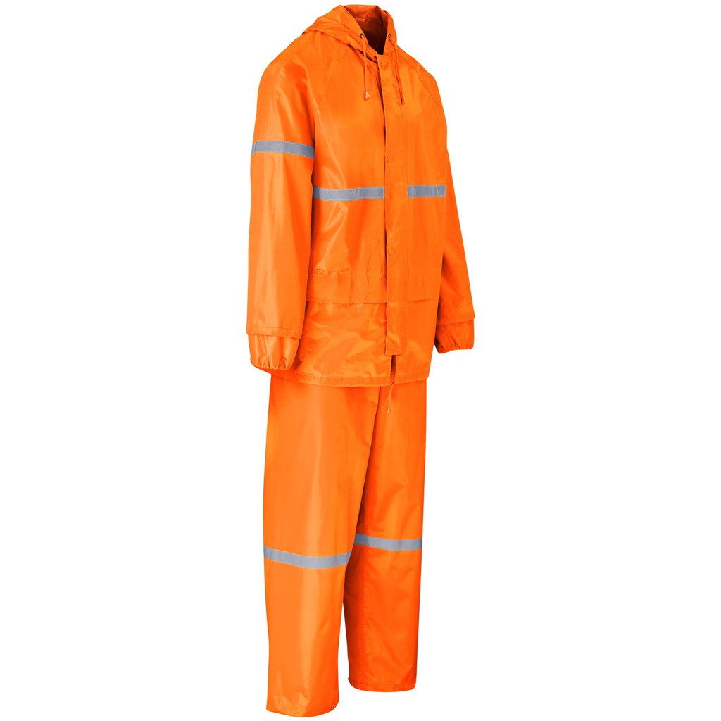 Outdoor Hi-Viz Reflective Polyester/PVC Rainsuit - Orange - Image 3