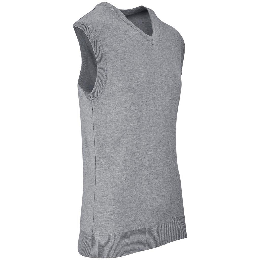 Mens Sleeveless Peru V-Neck Jersey - Grey - Image 3