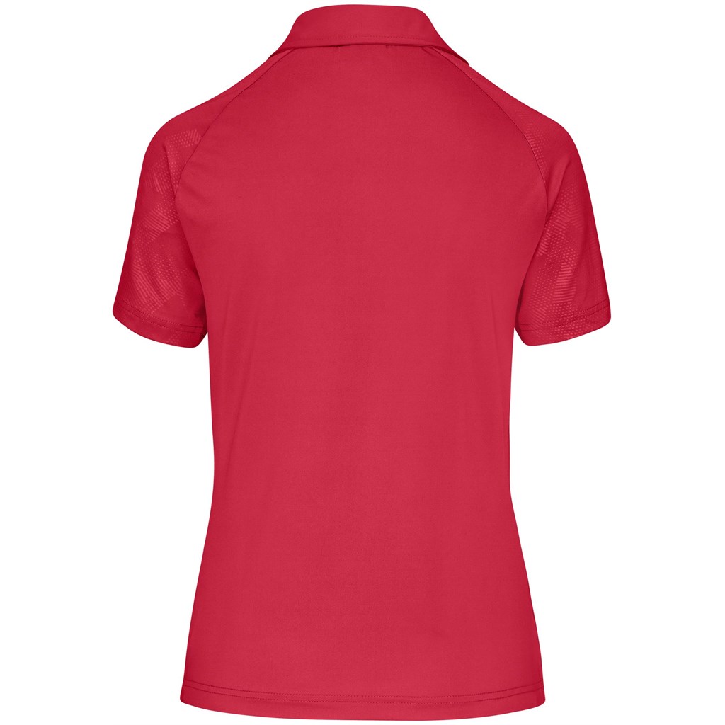 Ladies Santorini Golf Shirt - Red - Image 3