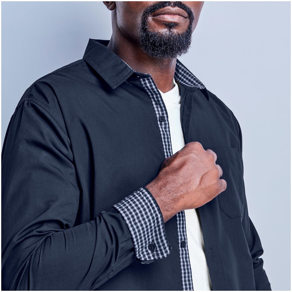 Mens Long Sleeve Warrington Shirt – Navy