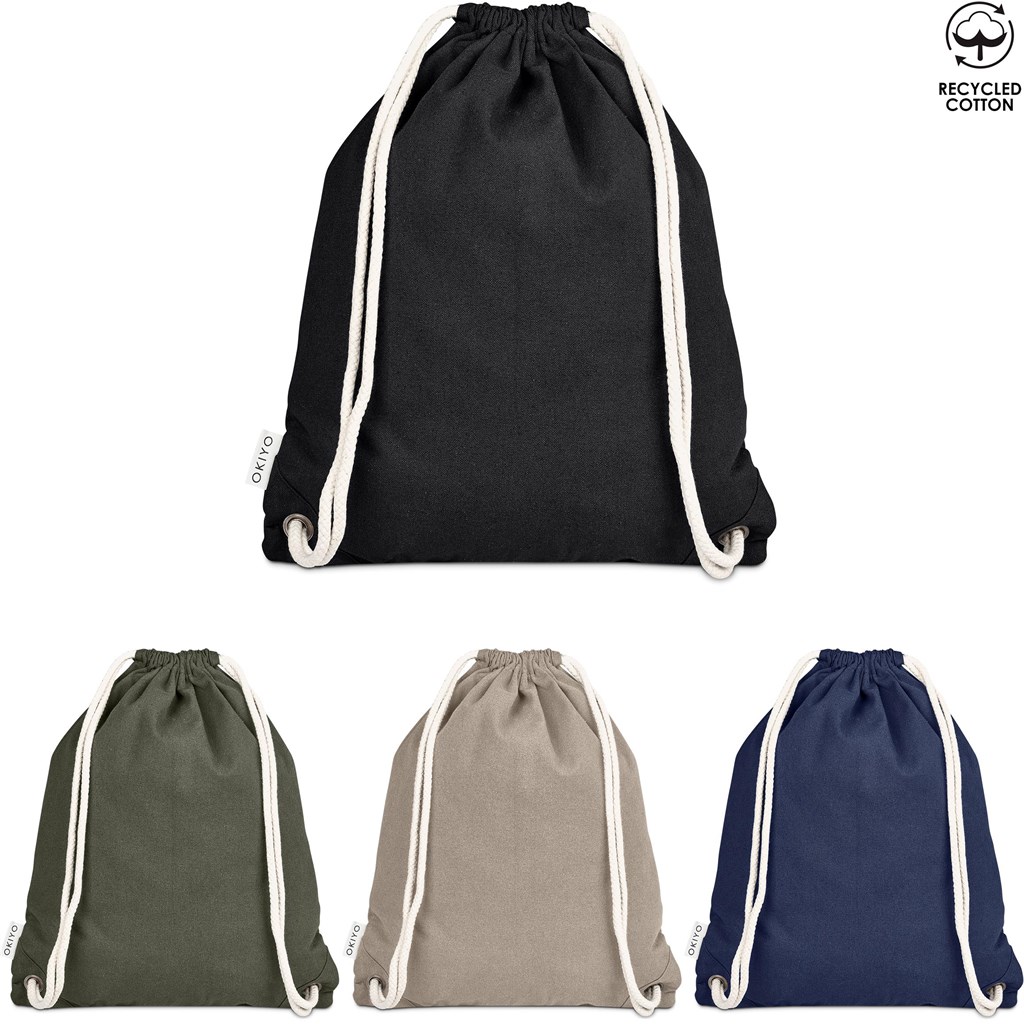 Okiyo Kinchaku Recycled Canvas Drawstring Bag - Image 7