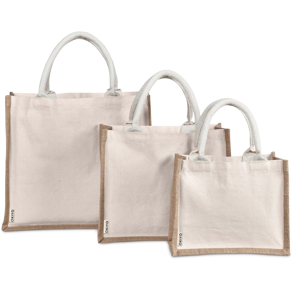 Okiyo Chinsai Midi Jute & Cotton Tote - Image 12