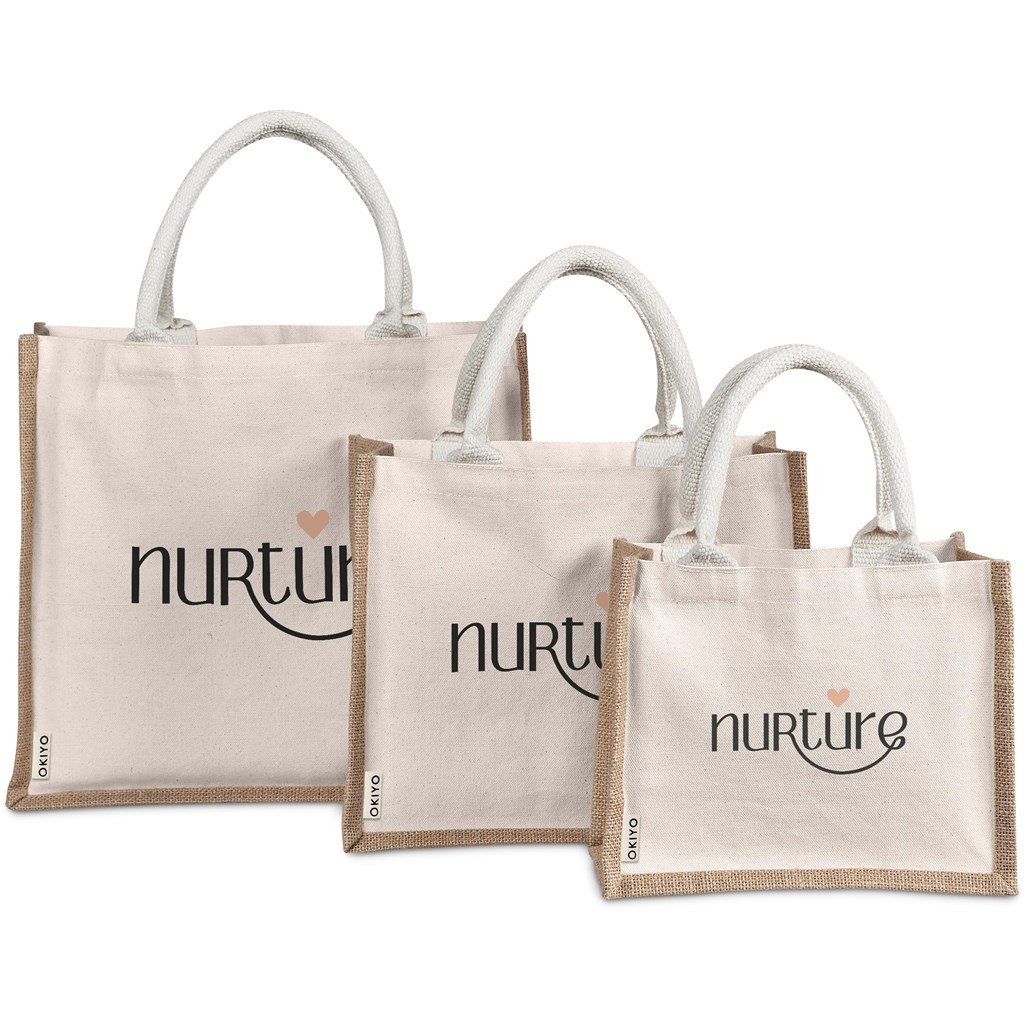 Okiyo Chinsai Midi Jute & Cotton Tote - Image 8