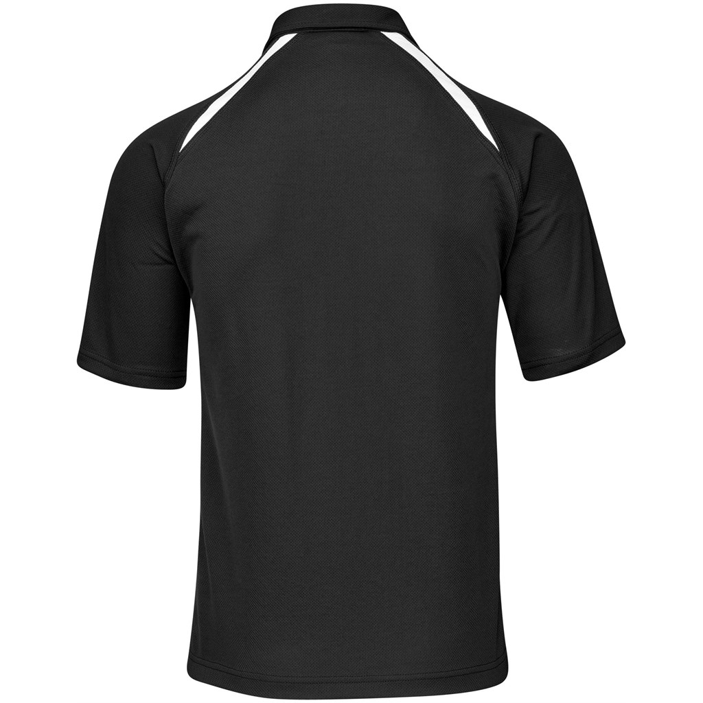 Mens Splice Golf Shirt - Black White - Image 3