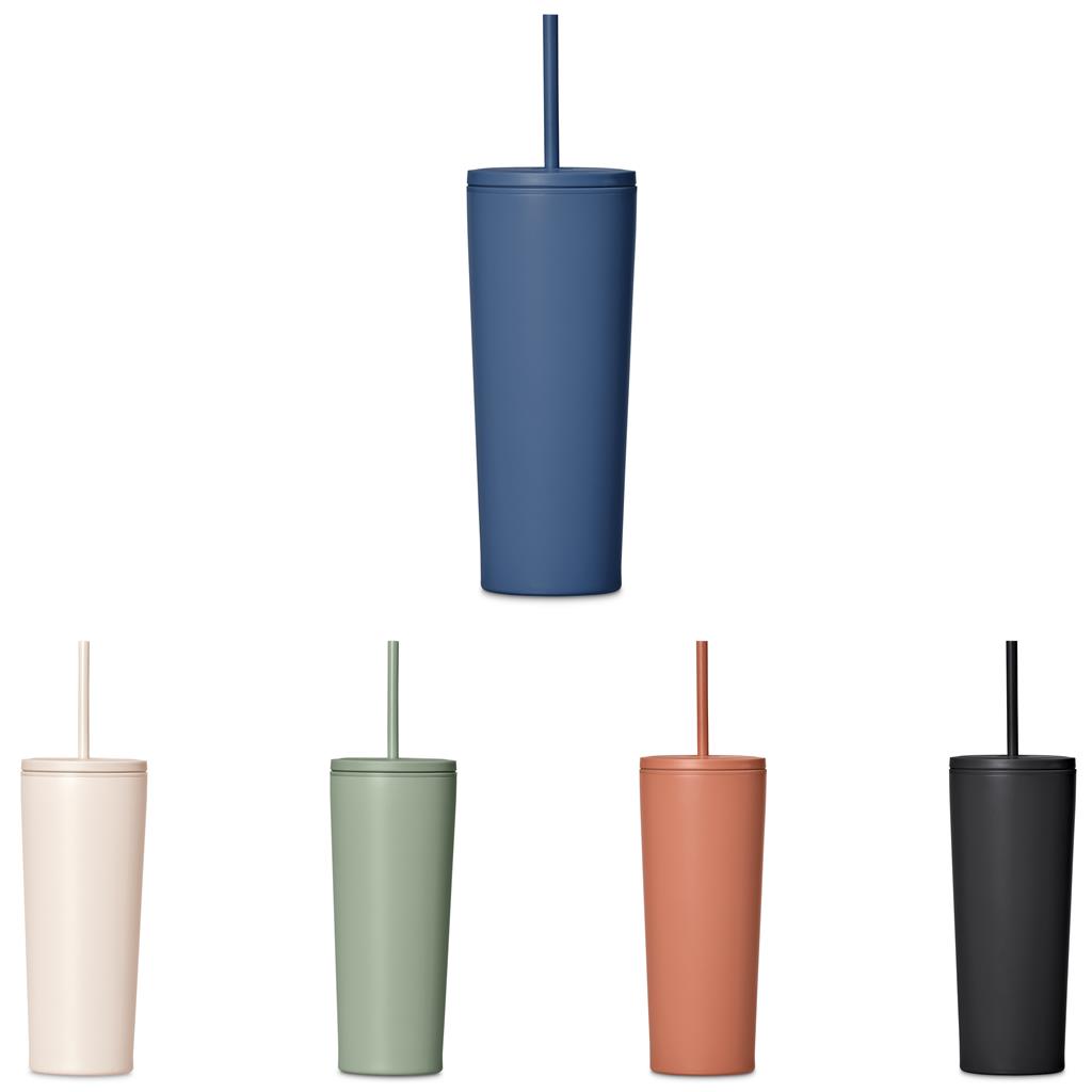 Kooshty Concorde Stainless Steel & Plastic Double-Wall Tumbler & Straw – 720ml