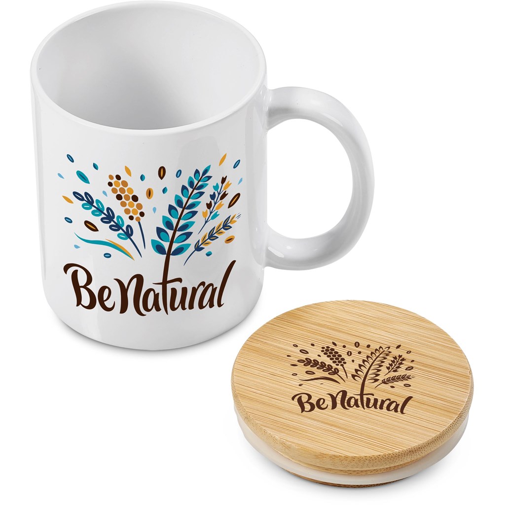 Okiyo Sozo Bamboo & Ceramic Sublimation Coffee Mug - 330ml - Image 3