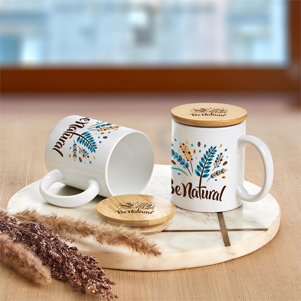 Okiyo Sozo Bamboo & Ceramic Sublimation Coffee Mug - 330ml - Image 12