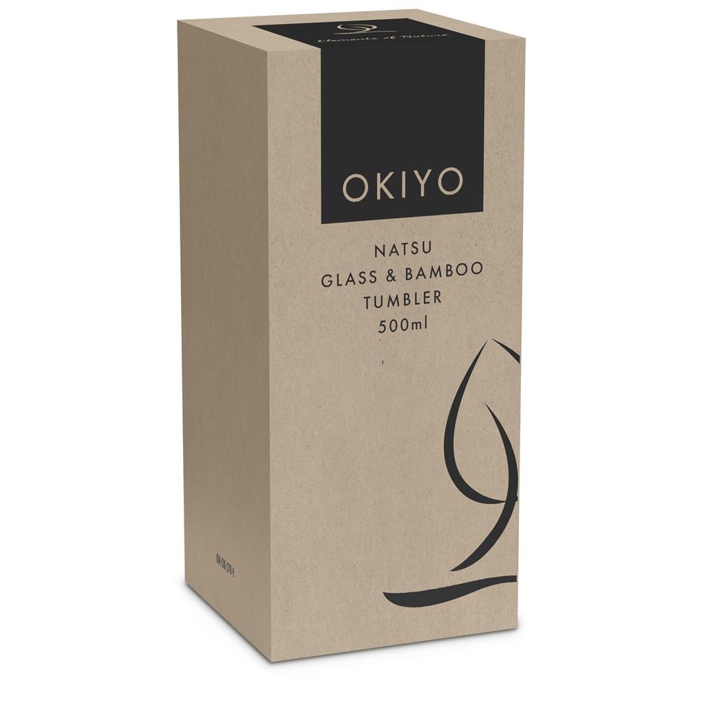 Okiyo Natsu Glass & Bamboo Tumbler & Straw - 500ml - Image 3
