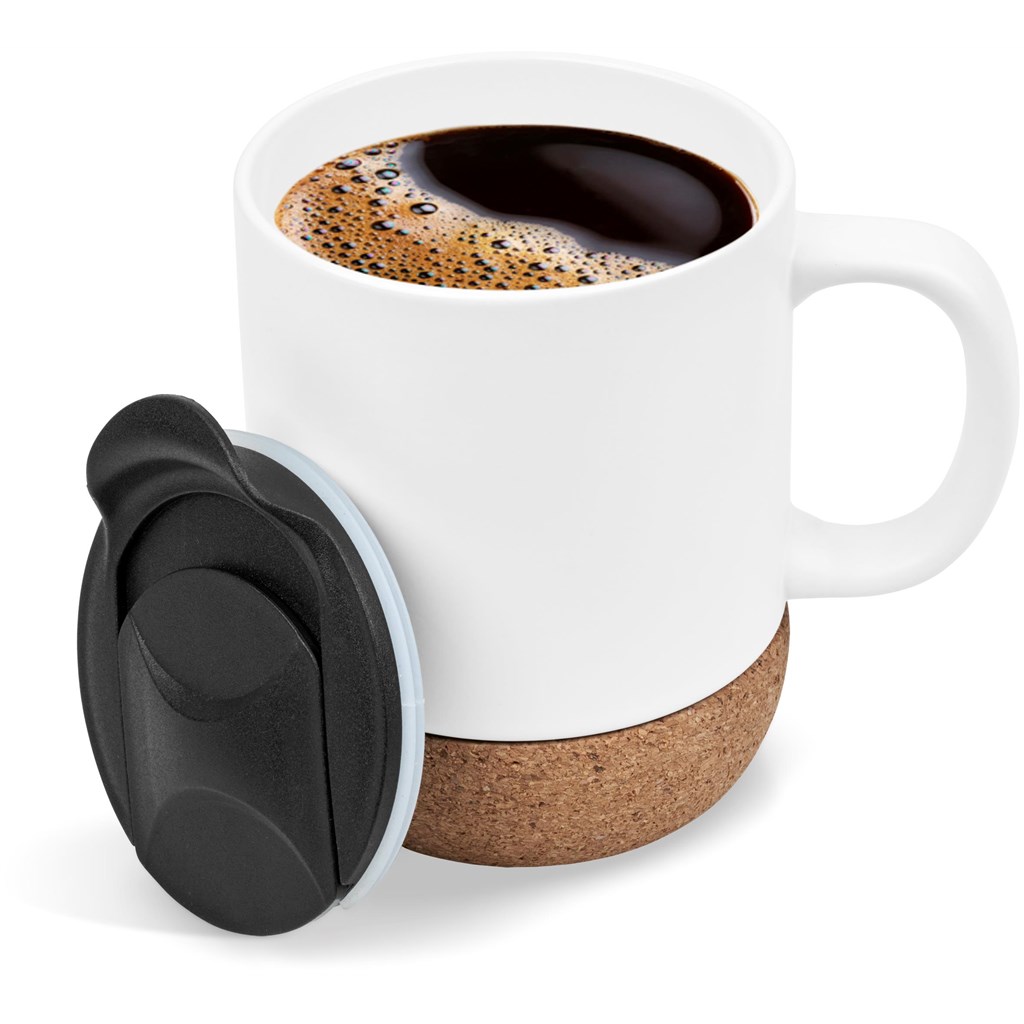 Serendipio Sienna Cork & Ceramic Sublimation Coffee Mug - 340ml - Image 3