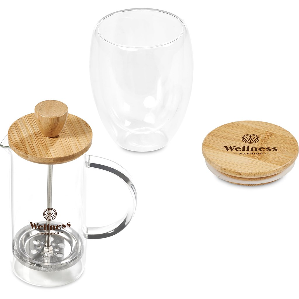 Okiyo Aibo Glass & Bamboo Coffee Set - Image 2