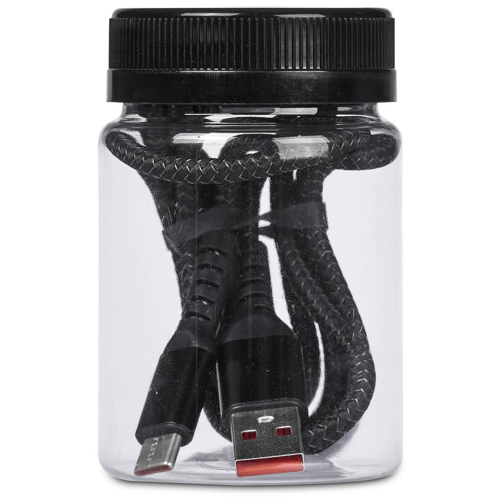 Altitude Muttle Fast Charge USB-A to Type-C Charging Cable in Jar