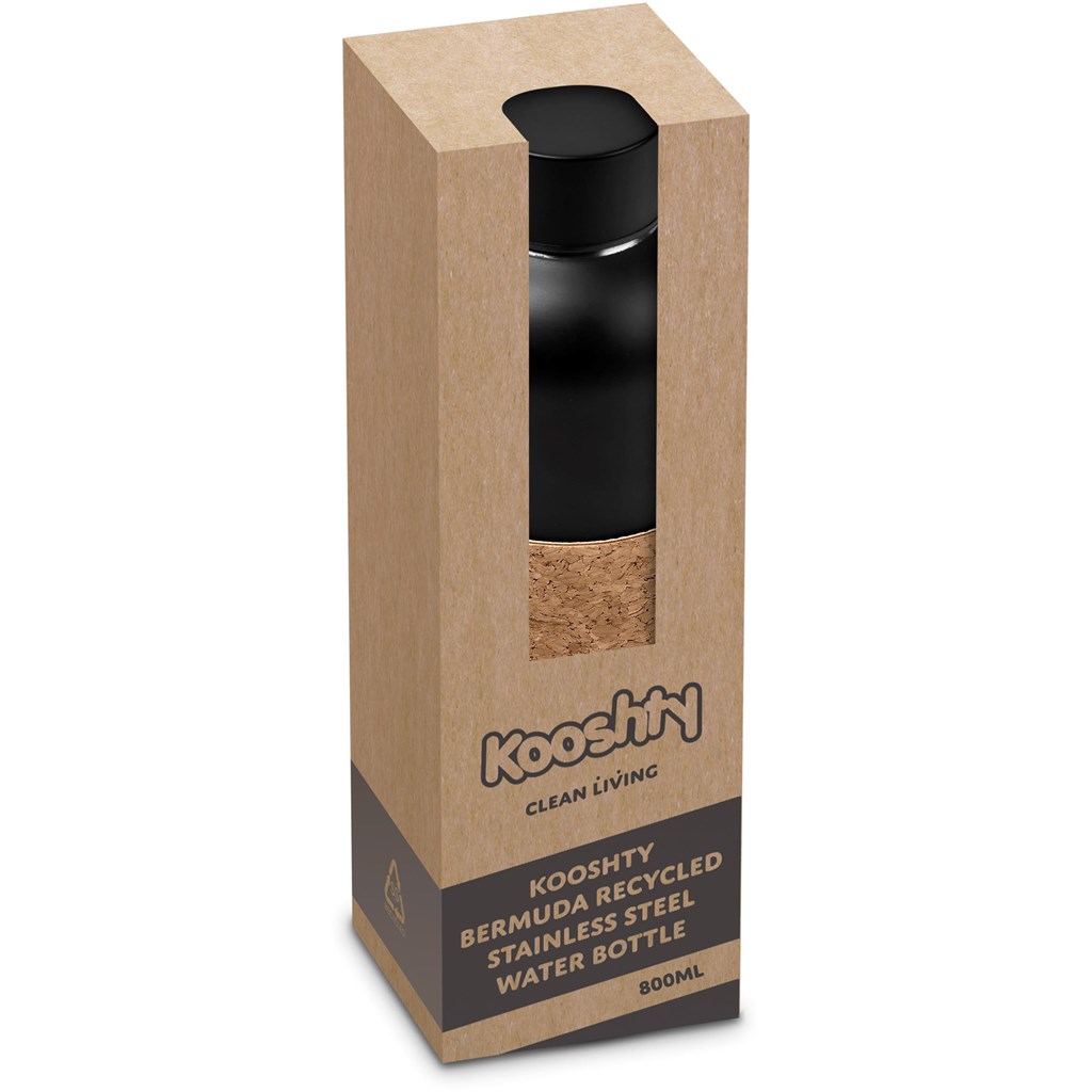 Kooshty Bermuda Kork Recycled Stainless Steel Water Bottle - 800ml - Image 4
