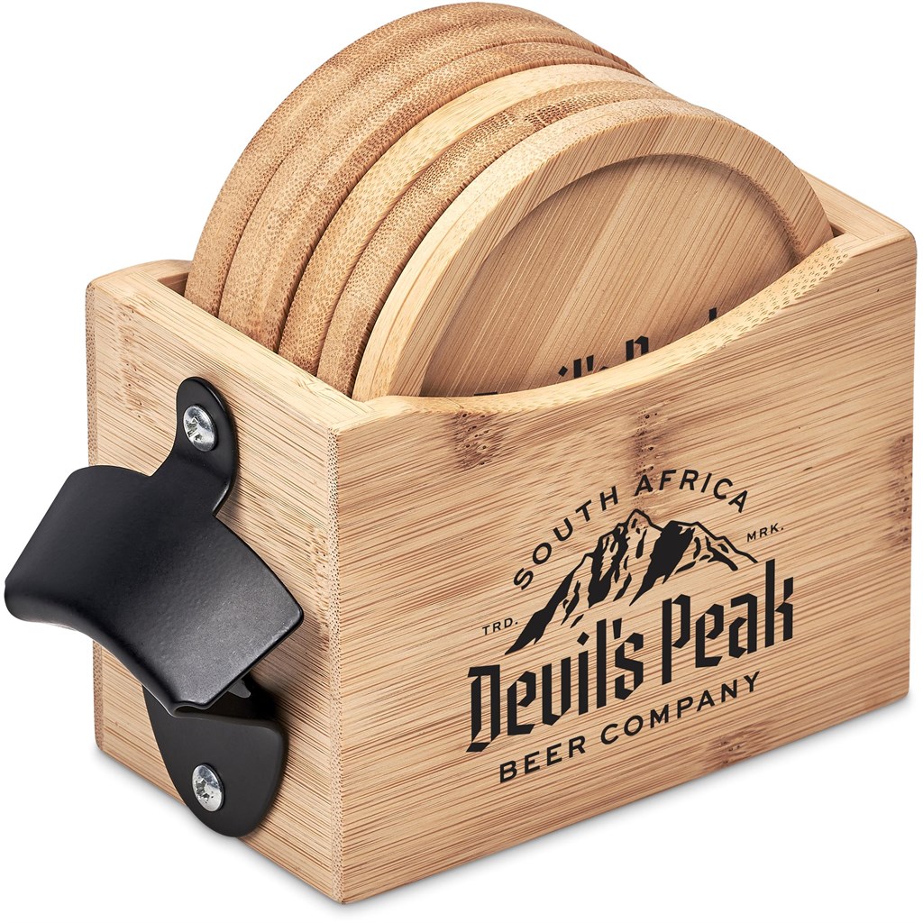Okiyo Kanpai Bamboo Coaster & Bottle Opener Set - Image 16