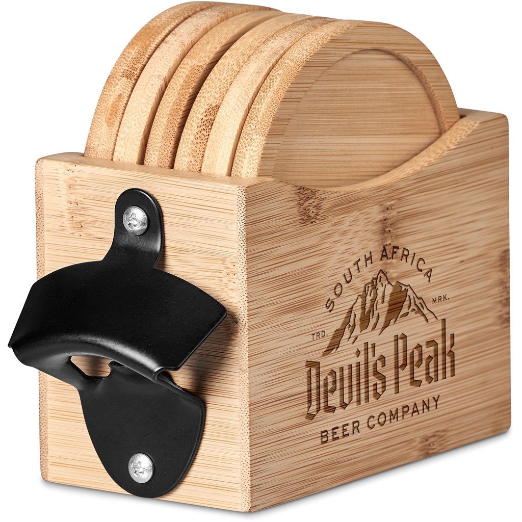 Okiyo Kanpai Bamboo Coaster & Bottle Opener Set - Image 23