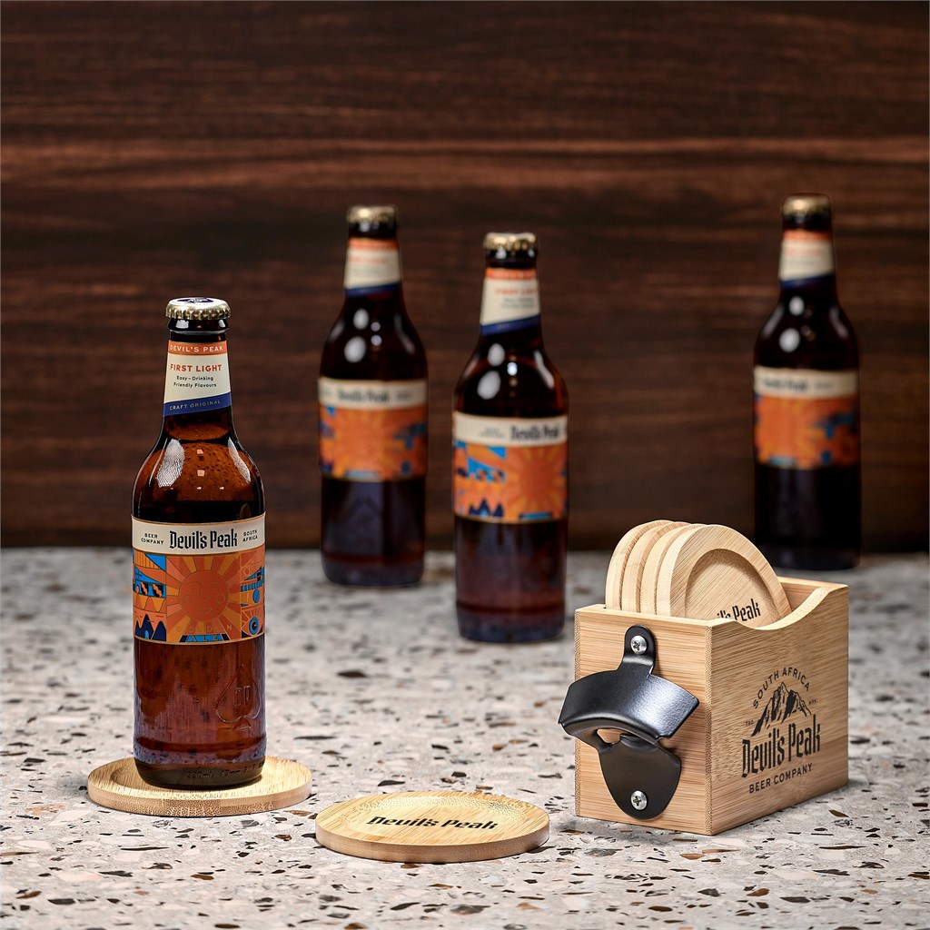Okiyo Kanpai Bamboo Coaster & Bottle Opener Set - Image 21