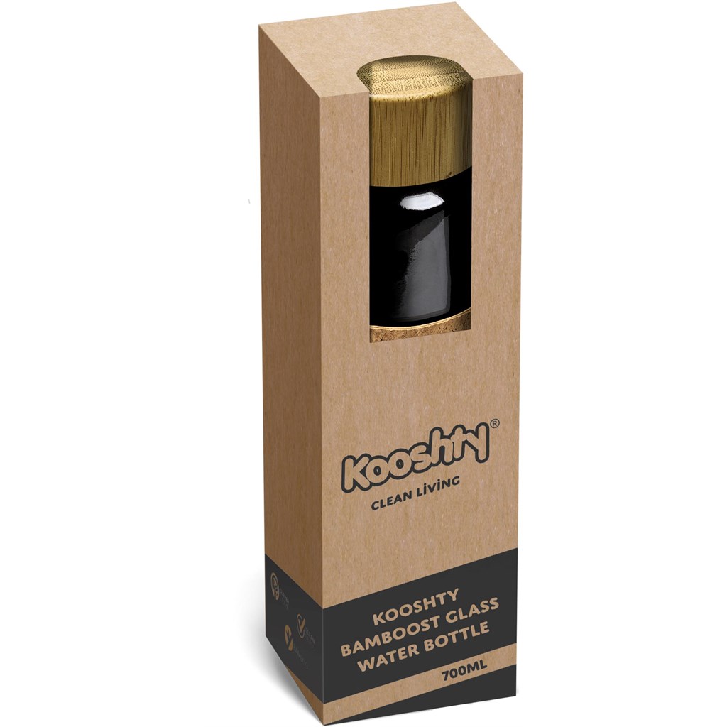 Kooshty Clear Bamboost Glass Water Bottle - 700ml - Image 4
