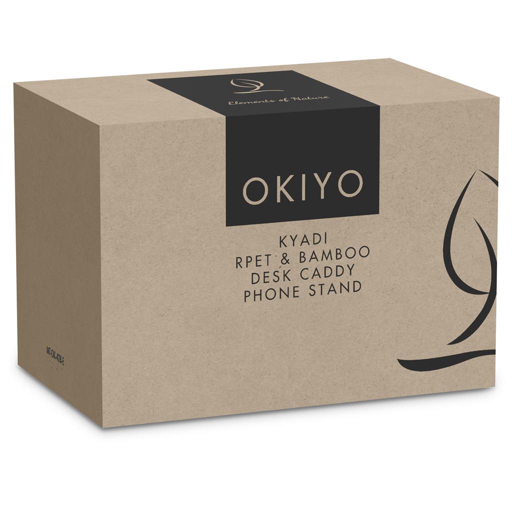 Okiyo Kyadi Recycled PET & Bamboo Desk Caddy Phone Stand - Image 7