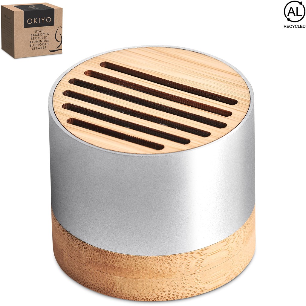 Okiyo Utau Bamboo & Recycled Aluminium Bluetooth Speaker - Image 2