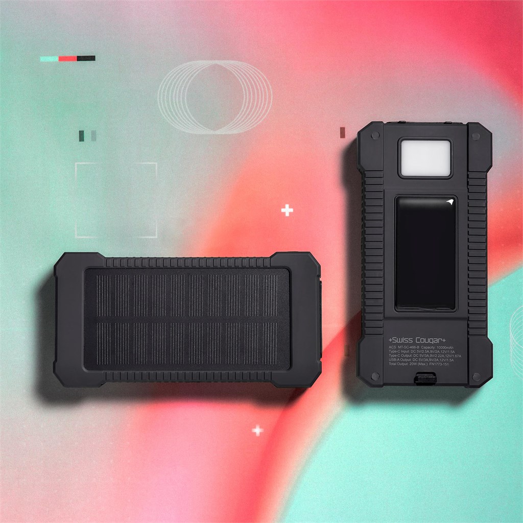 Swiss Cougar Durban Fast Charge 20W Solar Power Bank -10000mAh - Image 9