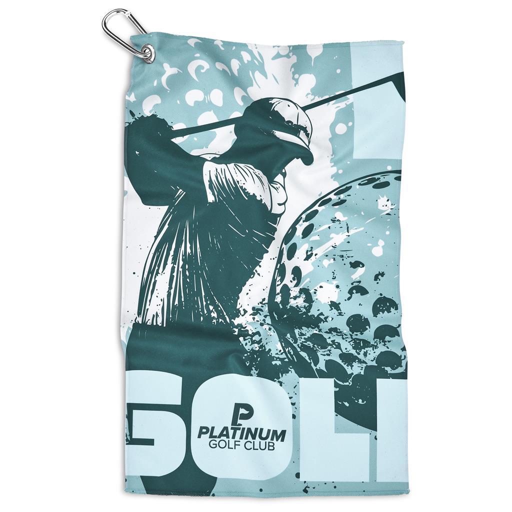 Pre-Printed Sample Hoppla Clubhouse Golf Towel – Single Sided Branding