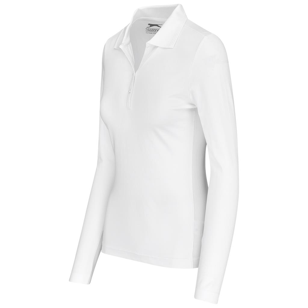 Ladies Long Sleeve Zenith Golf Shirt - White - Image 3