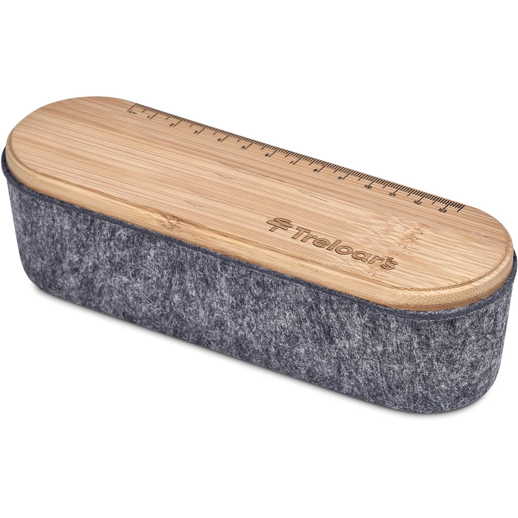 Okiyo Byoga Recycled PET Felt & Bamboo Stationery Case - Image 8