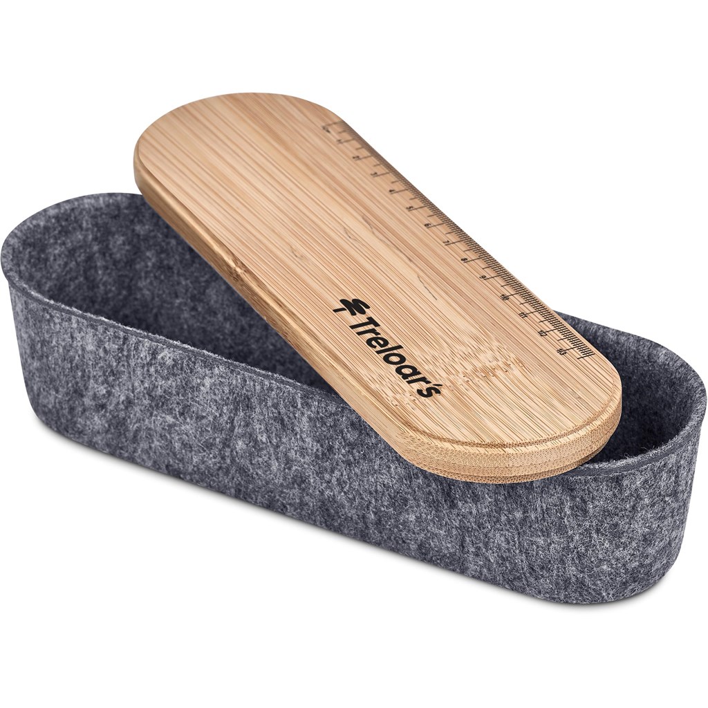 Okiyo Byoga Recycled PET Felt & Bamboo Stationery Case - Image 6