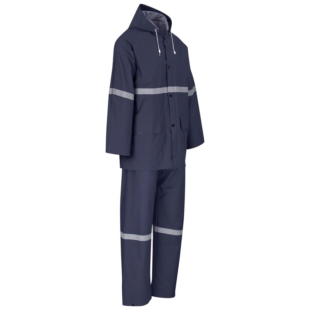 Light Duty Tornado Hi-Viz Reflective Rubberised Rainsuit – Navy