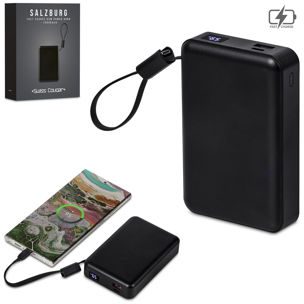 Swiss Cougar Salzburg Fast Charge 65W PD & QC Power Bank 15,000mAh - Image 4